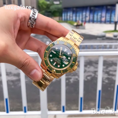 Mъжки часовник Rolex Submariner Gold Green с автоматичен механизъм, снимка 6 - Мъжки - 42491704