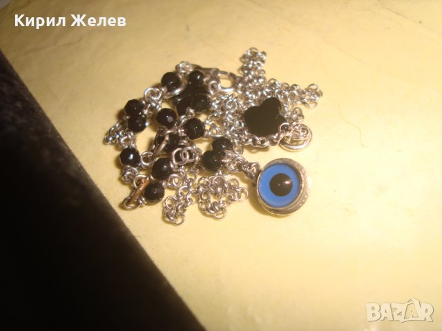 КРАСИВО СРЕБЪРНО ЕФИРНО КОЛИЕ СРЕБРО 925 с ВЕНЕЦИАНСКО СТЪКЛО 25810, снимка 8 - Колиета, медальони, синджири - 35719874
