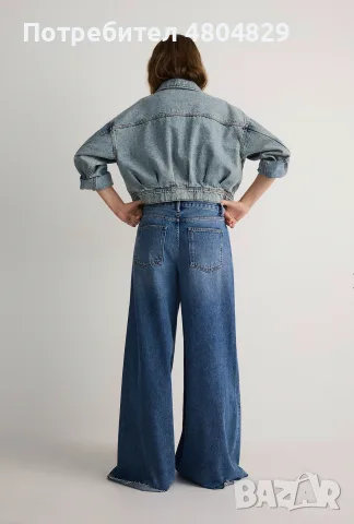 ZARA Дамски стилни широки дънки, снимка 3 - Дънки - 55708702