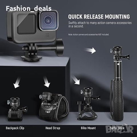 Нов Neewer адаптер за монтиране на статив алуминиева стойка за екшън камера, снимка 2 - Чанти, стативи, аксесоари - 42489011