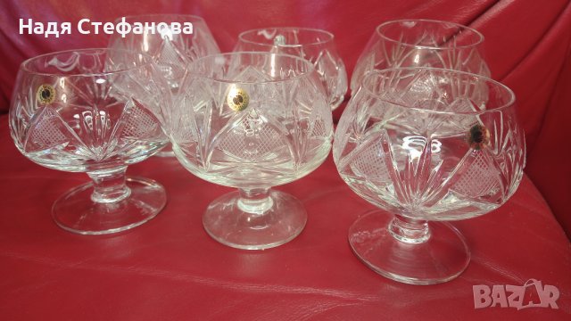 Кристални чаши за алкохол, кристална ледарка от един лот