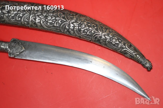 Автентичен Средиземноморски Гръцки сребърен нож кама ятаган, снимка 4 - Антикварни и старинни предмети - 51173039