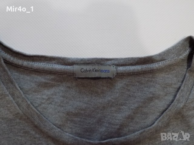 Тениска calvin klein ck риза потник блуза фанела оригинал мъжка сива М, снимка 4 - Тениски - 41186787