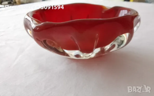 Мурано Кристално Стъкло Пепелник, снимка 1 - Други ценни предмети - 48225087