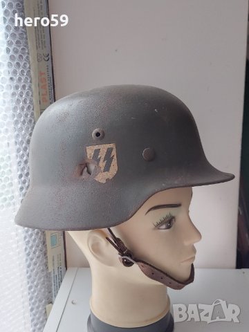 WW2-немска бойна каска на SS войски, снимка 4 - Антикварни и старинни предмети - 41745134