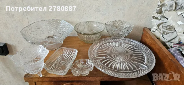 кристални стъклени купи,чинии, подноси фруктиери, бонбониери