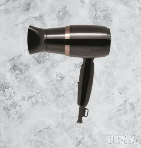 Сешоар Rosberg, 1600W, Черен/Бял, Сгъваема дръжка 2 години гаранция, снимка 1