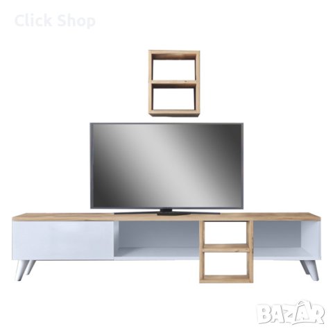 ТВ комплект цвят орех-бял, снимка 1