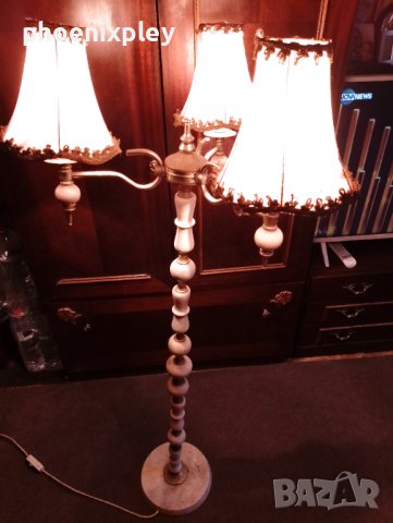 Ретро лампион с три лампи от мрамор, снимка 1 - Лампиони - 41487676