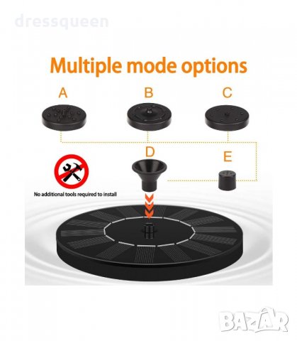 2877 Соларен кръгъл градински фонтан за декорация на дома, градината, снимка 9 - Градински мебели, декорация  - 34267453