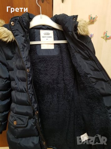 Зимно яке за момиче с колан, 6 години, снимка 4 - Детски якета и елеци - 34132007