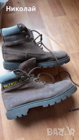 Мъжки кожени боти Walkworld, снимка 3 - Мъжки боти - 52595915