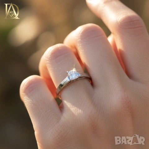 Нов Златен Пръстен с 0.54кт Естествен Диамант, снимка 2 - Пръстени - 43039036