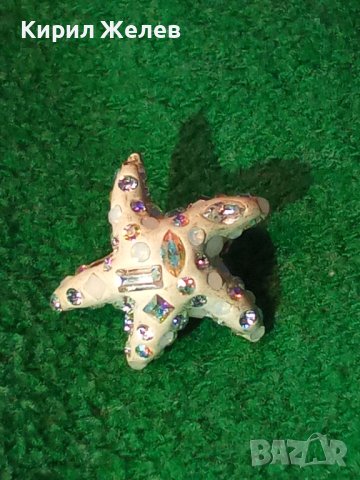 СРЕБЪРНА МАРКОВА ОБЕЦА ЗВЕЗДА СРЕБРО 925 с ИСКРЯЩИ СКЪПОЦЕННИ КРИСТАЛИ и КАМЪНИ и БЯЛ ЕМАЙЛ 27136, снимка 4 - Обеци - 40921576