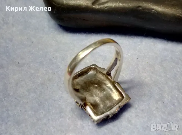 РАЗКОШЕН МАРКАЗИТЕН СРЕБЪРЕН ПРЪСТЕН СРЕБРО 925 с БЯЛА ПОЗЛАТА ИНКРУСТИРАН с КАМЪНИ МАРКАЗИТ 49114, снимка 14 - Пръстени - 49351687