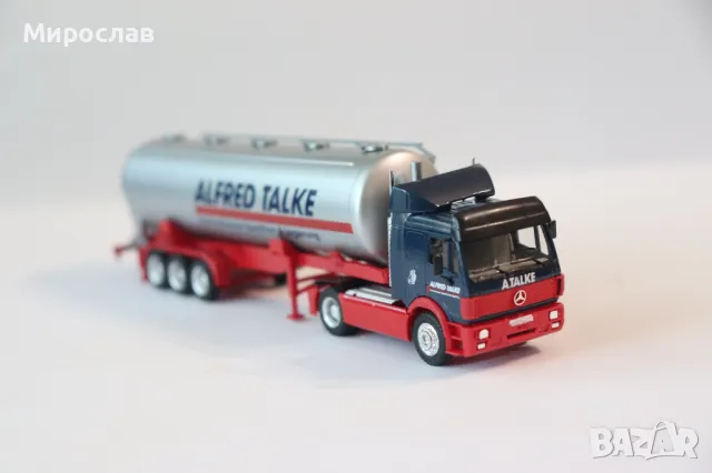 HERPA H0 1/87 MERCEDES ЦИЛОЗ ЦИСТЕРНА КАМИОН ТИР МОДЕЛ, снимка 6 - Колекции - 50142914