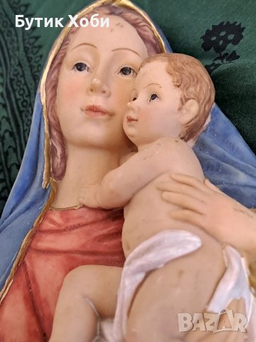 Италианско пано/барелеф,,Мадона с младенеца,,, снимка 4 - Антикварни и старинни предмети - 41759733