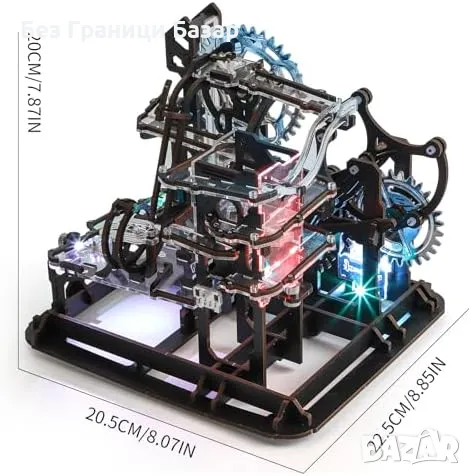 Нов Дървен 3D механичен пъзел със светлина – ръчно задвижван модел, снимка 2 - Декорация за дома - 48897117