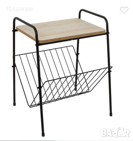 Помощна масичка с отделения за списания с 4 крака 36x29x46 см., снимка 2 - Маси - 53385578