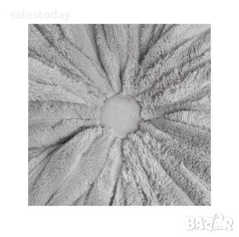 Декоративна възглавница, сива, Ø35cm, снимка 4 - Декорация за дома - 52659516