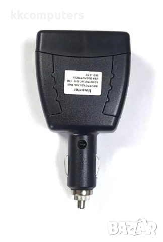 DC 12V към AC 220V / 110V инвертор за автомобил 75W, адаптер към контакт за ЕС/UK и USB 2.1 Черен Ба