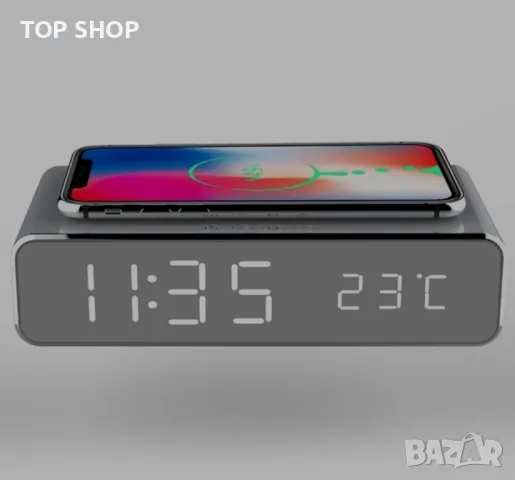 Цифров будилник,зарядно,LEDдисплей за iPhone X/XS/XR, iPhone 8, Galaxy S8/S7/S6 и други, снимка 3 - Apple iPhone - 48927099