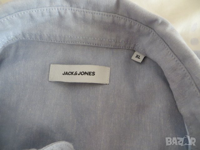 Мъжка риза с дълъг ръкав лен и памук Jack & Jones, снимка 4 - Ризи - 42483572