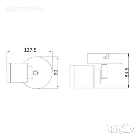 Спот 1-ца Акoma, 1*Gu10 4W(вкл), 230V, снимка 3 - Лед осветление - 47329300