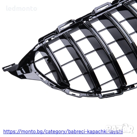 Предна Решетка GT Стил Черен Пиано Лак Mercedes C-Class W205 – Monto.bg, снимка 3 - Части - 53328751