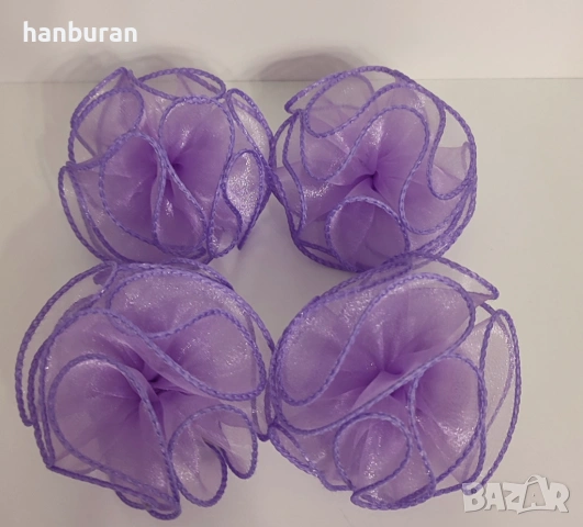 Лилави кордели, панделки за коса