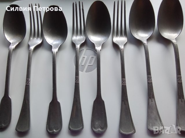 Стари калаени прибори за хранене от миналия век