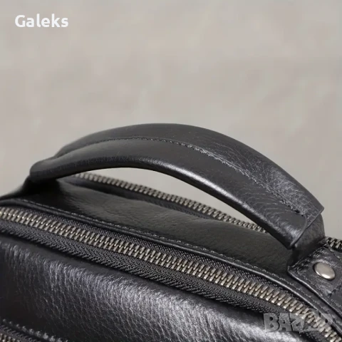  Мъжка ултра/луксозна, премиум кожена чанта /Черна естествена кожа!, снимка 10 - Чанти - 50443577