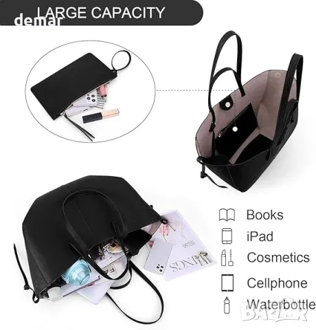 Дамска кожена чанта ACUTE, чанта през рамо с магнитно затваряне, снимка 5 - Чанти - 49242730