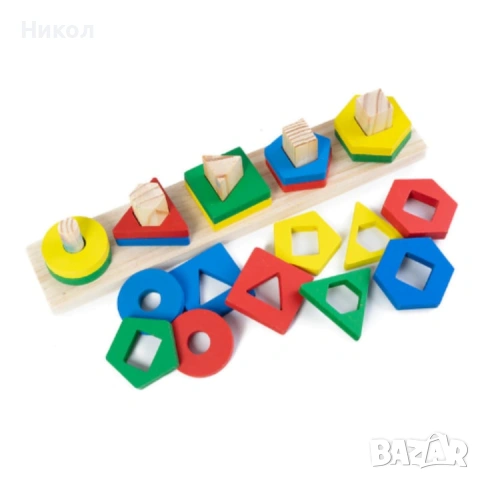 Монтесори образователна игра - сортер от дърво, снимка 3 - Образователни игри - 53682936