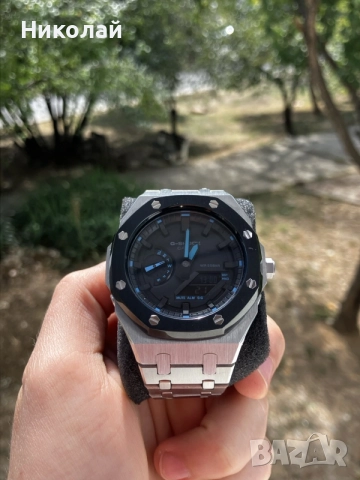 Casio G-Shock GA 2100 1A2ER метален Casioak AP mod АП мод часовник касио г шок Га 2100, снимка 2 - Мъжки - 56132067