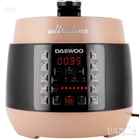 НОВ Уред за готвене под налягане Daewoo Ultraline, 900 W, Капацитет 5 л, 7 нива на налягане, 10 прог