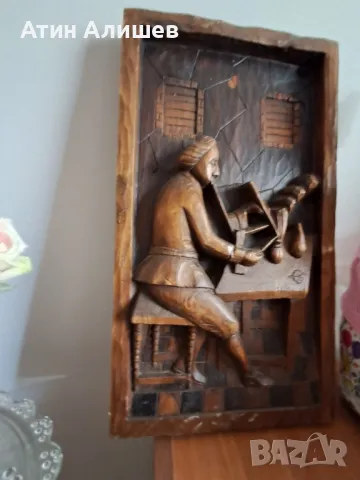 Дърворезба ръчно изработена,размери 45/25см, снимка 3 - Декорация за дома - 47725828