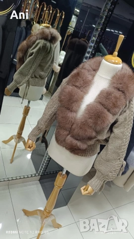 Палто от кашмир с естествен косъм, снимка 15 - Палта, манта - 53839414