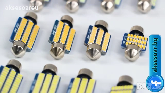 1 бр. Автомобилни сулфидни крушки 12V 39 mm с 36 LED диода ледено сини интериорни светлини за плафон, снимка 10 - Аксесоари и консумативи - 53110055