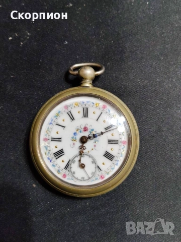 Швейцарски джобен часовник 1900г. с посребрени капаци - с ключе - ПЕРФЕКТЕН - ПРОМОЦИЯ, снимка 5 - Джобни - 50421505