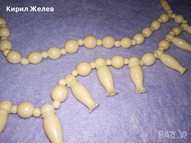СЛОНОВА КОСТ Старо КОЛИЕ ОГЪРЛИЦА ИЗКЛЮЧИТЕЛНО ФИНА РЪЧНА МАЙСТОРСКА ИЗРАБОТКА РЕТРО АРТ БИЖУ 34720, снимка 10 - Антикварни и старинни предмети - 39140227