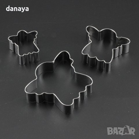 181 Форми за коледни сладки Ангел резци за курабии бисквити фондан 3 размера, снимка 2 - Форми - 38940230