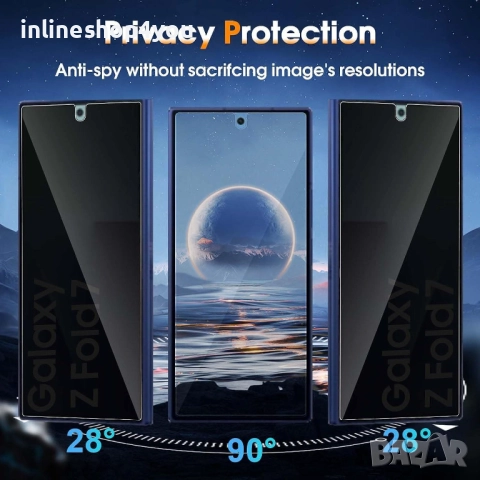 Матов Privacy Хидрогел Протектор за Дисплей за Samsung Galaxy Z Fold7, снимка 3 - Фолия, протектори - 51461909