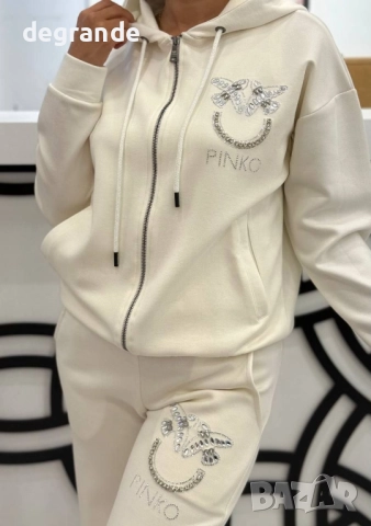 Бял дамски екип Pinko 100% Памук, снимка 2 - Комплекти - 51528239