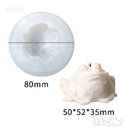 3D Едра крастава жаба жабок силиконов молд форма смола фондан гипс шоколад свещ сапун декор, снимка 2 - Форми - 41534454