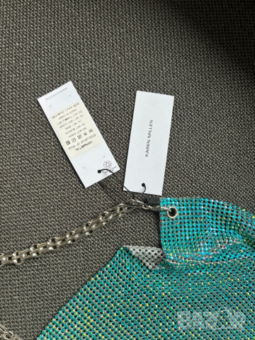 Karen Millen Топ - тюркоаз и метал, снимка 4 - Корсети, бюстиета, топове - 44708290