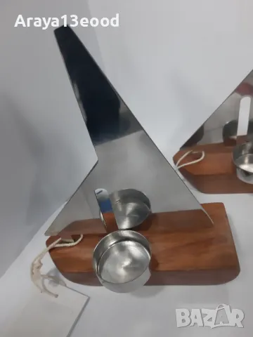 TCHIBO Свещник лодка от натурално дърво и стомана, снимка 2 - Декорация за дома - 49905126