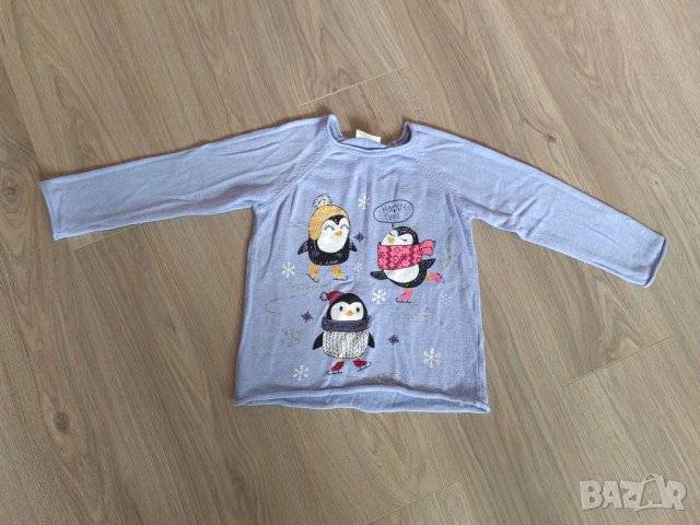 Пуловер с пингвинчета 6-7 г, снимка 1 - Детски пуловери и жилетки - 41632757