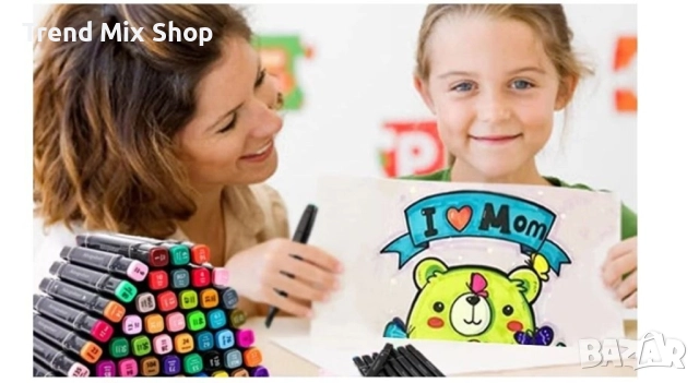 Комплект от маркери с алкохолна основа с две страни и калъф за съхранение , снимка 8 - Рисуване и оцветяване - 51529495