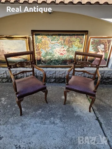 Чифт страхотни антикварни столове кресла в стил Луй 15, снимка 9 - Антикварни и старинни предмети - 47331744